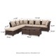 Glitzhome 9-Piece Outdoor Patio All-Weather Brown Wicker Sectional Sofa Set