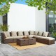 Glitzhome 10-Piece Outdoor Patio All-Weather Brown Wicker Sectional Sofa Set