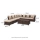 Glitzhome 10-Piece Outdoor Patio All-Weather Brown Wicker Sectional Sofa Set