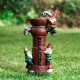 Glitzhome 16.5"H Solar Polyresin Water Pump Gnome Welcome Garden Statue