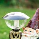 Glitzhome 16.25"H Polyresin Gnome Welcome Garden Statue with Solar Powered Lamp Post