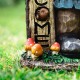 Glitzhome 16.25"H Polyresin Gnome Welcome Garden Statue with Solar Powered Lamp Post