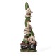 Glitzhome 25.5"H Polyresin Stacked Riding Gnome Garden Statue with Solar Powered Light