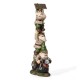 Glitzhome 25.5"H Polyresin Stacked Riding Gnome Garden Statue with Solar Powered Light