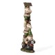 Glitzhome 25.5"H Polyresin Stacked Riding Gnome Garden Statue with Solar Powered Light