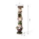 Glitzhome 25.5"H Polyresin Stacked Riding Gnome Garden Statue with Solar Powered Light