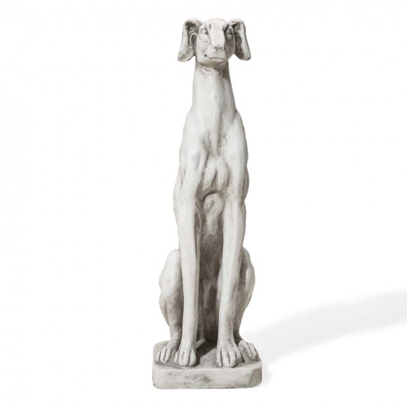 Glitzhome 32"H MGO Sitting Greyhound Dog Garden Statue