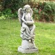 Glitzhome 31.25"H MGO Angel Garden Statue with a Birdbath