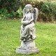 Glitzhome 31.25"H MGO Angel Garden Statue with a Birdbath