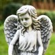 Glitzhome 31.25"H MGO Angel Garden Statue with a Birdbath