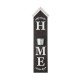 Glitzhome 42"H Wooden Washed Black "HOME" Porch Sign with Metal Planter