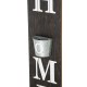 Glitzhome 42"H Wooden Washed Black "HOME" Porch Sign with Metal Planter