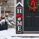 Glitzhome 42"H Wooden Washed Black "HOME" Porch Sign with Metal Planter