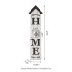 Glitzhome 42"H Wooden Washed White "HOME" Porch Sign with Metal Planter