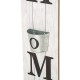 Glitzhome 42"H Wooden Washed White "HOME" Porch Sign with Metal Planter