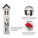 Glitzhome 42"H Wooden Washed White "HOME" Porch Sign with Metal Planter
