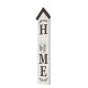 Glitzhome 42"H Wooden Washed White "HOME" Porch Sign with Metal Planter