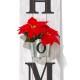 Glitzhome 42"H Wooden Washed White "HOME" Porch Sign with Metal Planter