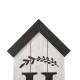 Glitzhome 42"H Wooden Washed White "HOME" Porch Sign with Metal Planter