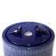 Glitzhome 14.75"D Cobalt Blue Two Birds Embossed Leaf Pattern Cylindrical Ceramic Fountain with Pump and LED Light