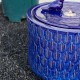 Glitzhome 14.75"D Cobalt Blue Two Birds Embossed Leaf Pattern Cylindrical Ceramic Fountain with Pump and LED Light