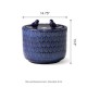 Glitzhome 14.75"D Cobalt Blue Two Birds Embossed Leaf Pattern Cylindrical Ceramic Fountain with Pump and LED Light