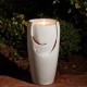 Glitzhome 29.25"H Oversized Sand Beige Ceramic Pot Fountain with Pump and LED Light