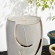 Glitzhome 29.25"H Oversized Sand Beige Ceramic Pot Fountain with Pump and LED Light