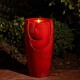 Glitzhome 29.25"H Oversized Red Ceramic Pot Fountain with Pump and LED Light