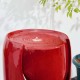 Glitzhome 29.25"H Oversized Red Ceramic Pot Fountain with Pump and LED Light