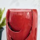 Glitzhome 29.25"H Oversized Red Ceramic Pot Fountain with Pump and LED Light