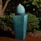 Glitzhome 35.75"H Oversized Turquoise Artichoke Pedestal Ceramic Fountain with Pump and LED Light