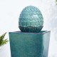 Glitzhome 35.75"H Oversized Turquoise Artichoke Pedestal Ceramic Fountain with Pump and LED Light