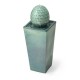 Glitzhome 35.75"H Oversized Turquoise Artichoke Pedestal Ceramic Fountain with Pump and LED Light