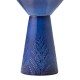 Glitzhome 27.5"H Cobalt Blue Two Birds Embossed Plant Pattern Pedestal Ceramic Fountain with Pump and LED Light