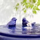 Glitzhome 27.5"H Cobalt Blue Two Birds Embossed Plant Pattern Pedestal Ceramic Fountain with Pump and LED Light