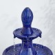 Glitzhome 45.25"H Oversized Cobalt Blue 3-Tier Ceramic Outdoor Fountain with Pump and LED Light