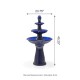 Glitzhome 45.25"H Oversized Cobalt Blue 3-Tier Ceramic Outdoor Fountain with Pump and LED Light