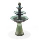 Glitzhome 45.25"H Oversized Turquoise 3-Tier Ceramic Outdoor Fountain with Pump and LED Light