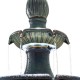 Glitzhome 45.25"H Oversized Turquoise 3-Tier Ceramic Outdoor Fountain with Pump and LED Light