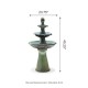 Glitzhome 45.25"H Oversized Turquoise 3-Tier Ceramic Outdoor Fountain with Pump and LED Light