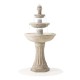 Glitzhome 47.25"H Oversized Sand Beige Terrazzo Resin 3-Tier Outdoor Fountain with Pump and Light