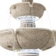 Glitzhome 47.25"H Oversized Sand Beige Terrazzo Resin 3-Tier Outdoor Fountain with Pump and Light