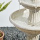 Glitzhome 47.25"H Oversized Sand Beige Terrazzo Resin 3-Tier Outdoor Fountain with Pump and Light