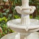 Glitzhome 47.25"H Oversized Sand Beige Terrazzo Resin 3-Tier Outdoor Fountain with Pump and Light