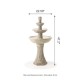 Glitzhome 47.25"H Oversized Sand Beige Terrazzo Resin 3-Tier Outdoor Fountain with Pump and Light