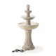 Glitzhome 47.25"H Oversized Sand Beige Terrazzo Resin 3-Tier Outdoor Fountain with Pump and Light