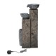 Glitzhome 32.75"H Natural Leaf Textured 4-Tier Resin Outdoor Fountain with Pump and Light