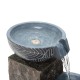 Glitzhome 32.75"H Natural Leaf Textured 4-Tier Resin Outdoor Fountain with Pump and Light