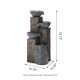 Glitzhome 32.75"H Natural Leaf Textured 4-Tier Resin Outdoor Fountain with Pump and Light